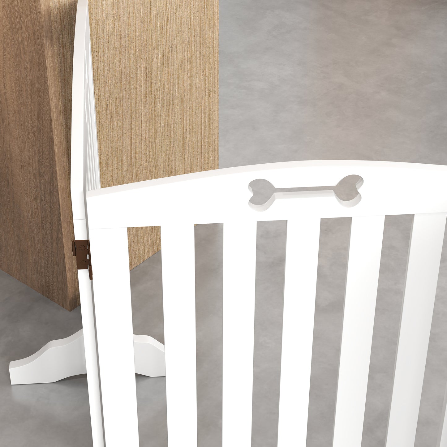 Pawhut Barrera De Seguridad Para Perros Plegable Con Pies Extraíbles Blanco_3