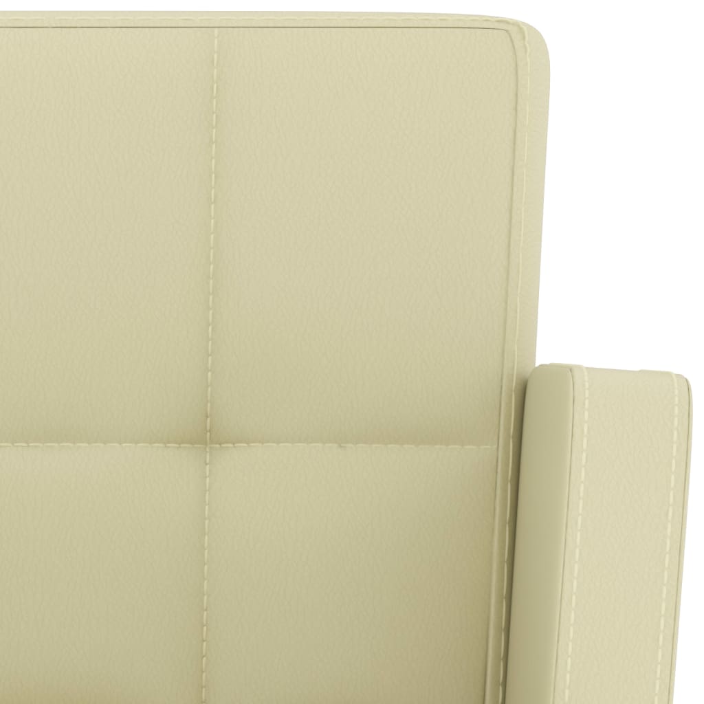 Taburetes De Cocina 2 Unidades Cuero Sintético Color Crema_5