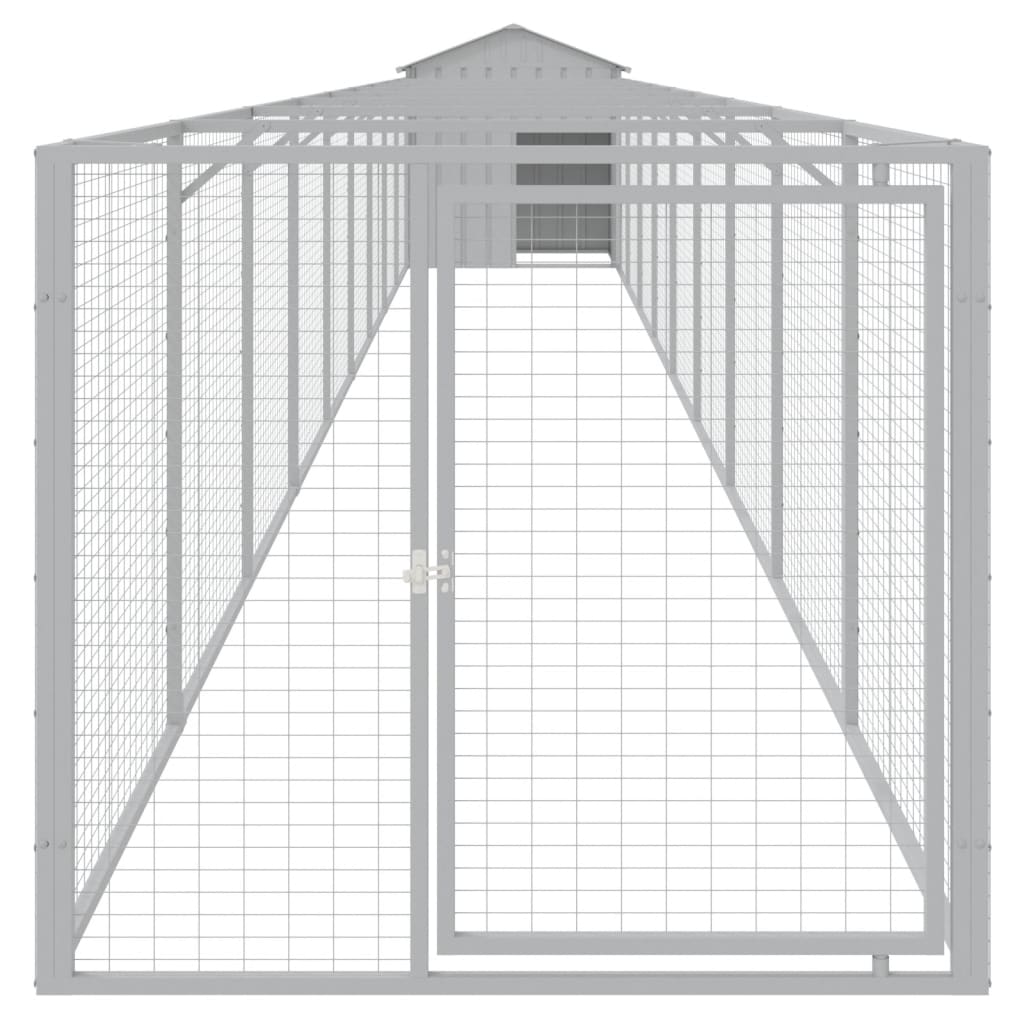 Caseta Perro Tejado Acero Galvanizado Gris Claro 117x1017x123cm_2