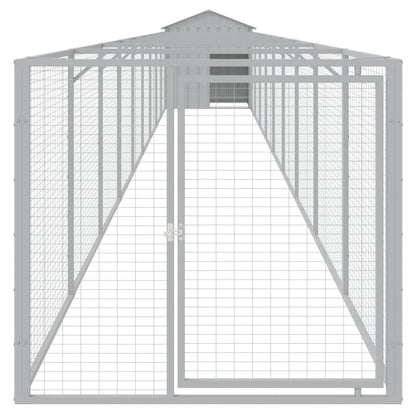 Caseta Perro Tejado Acero Galvanizado Gris Claro 117x1017x123cm_2