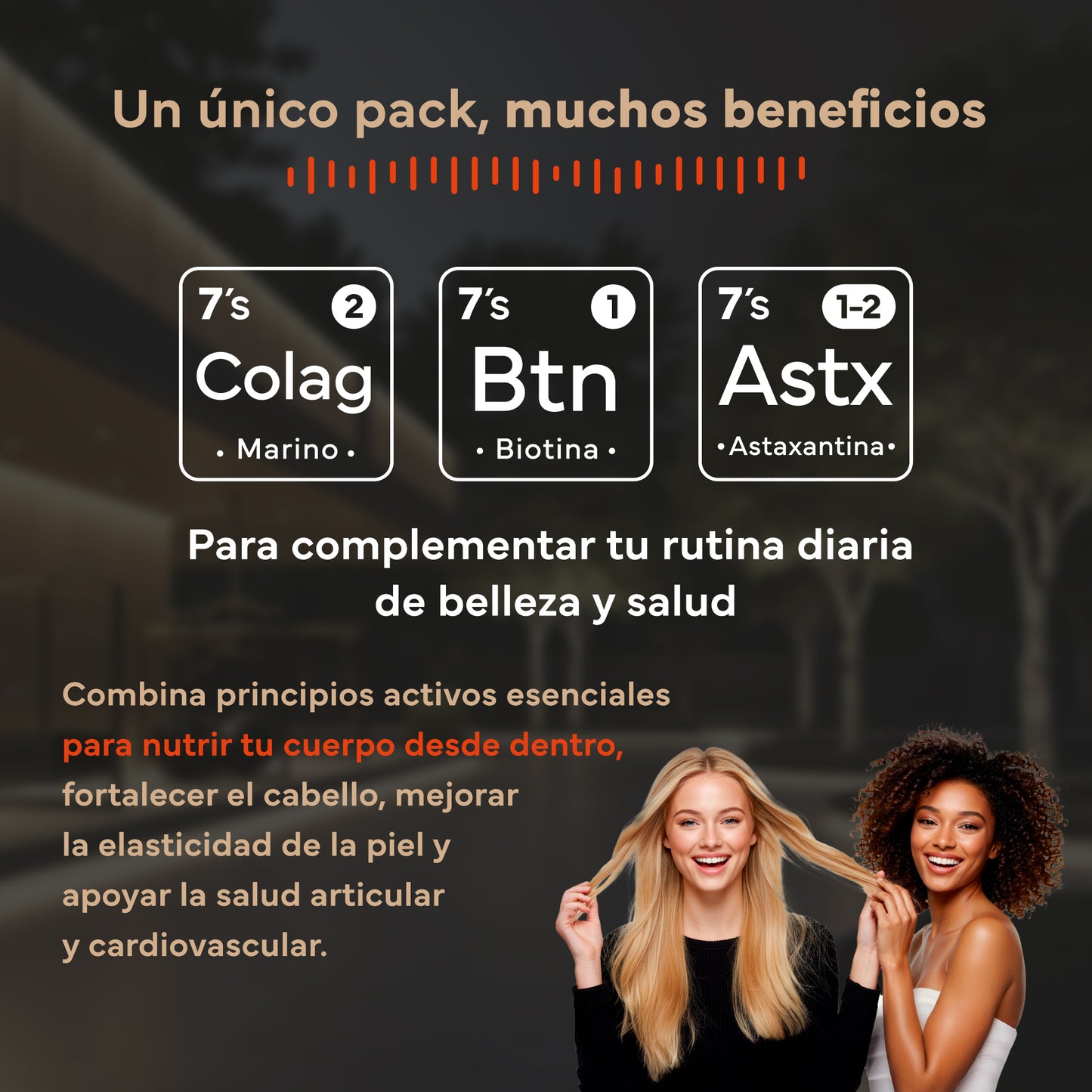 Pack Glow Para Regalo: Astaxantina, Biotina Y Colágeno Marino Puro. Sevens Nutrition. Antioxidante, Pelo, Uñas Y Piel_2