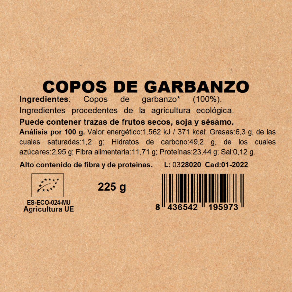 Copos de Garbanzo BIO Naturgreen 225 g