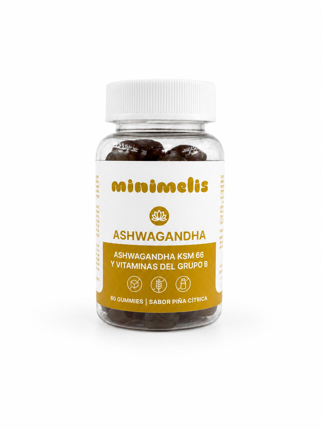 Gominolas De Ashwagandha Para El Estres Sabor Piña Citrica 60 Ud_0