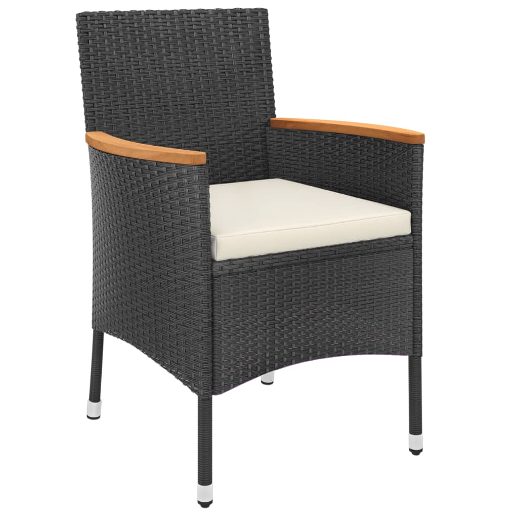 Vidaxl Set De Comedor De Jardín 9 Pzas Y Cojines Ratán Sintético Negro_3