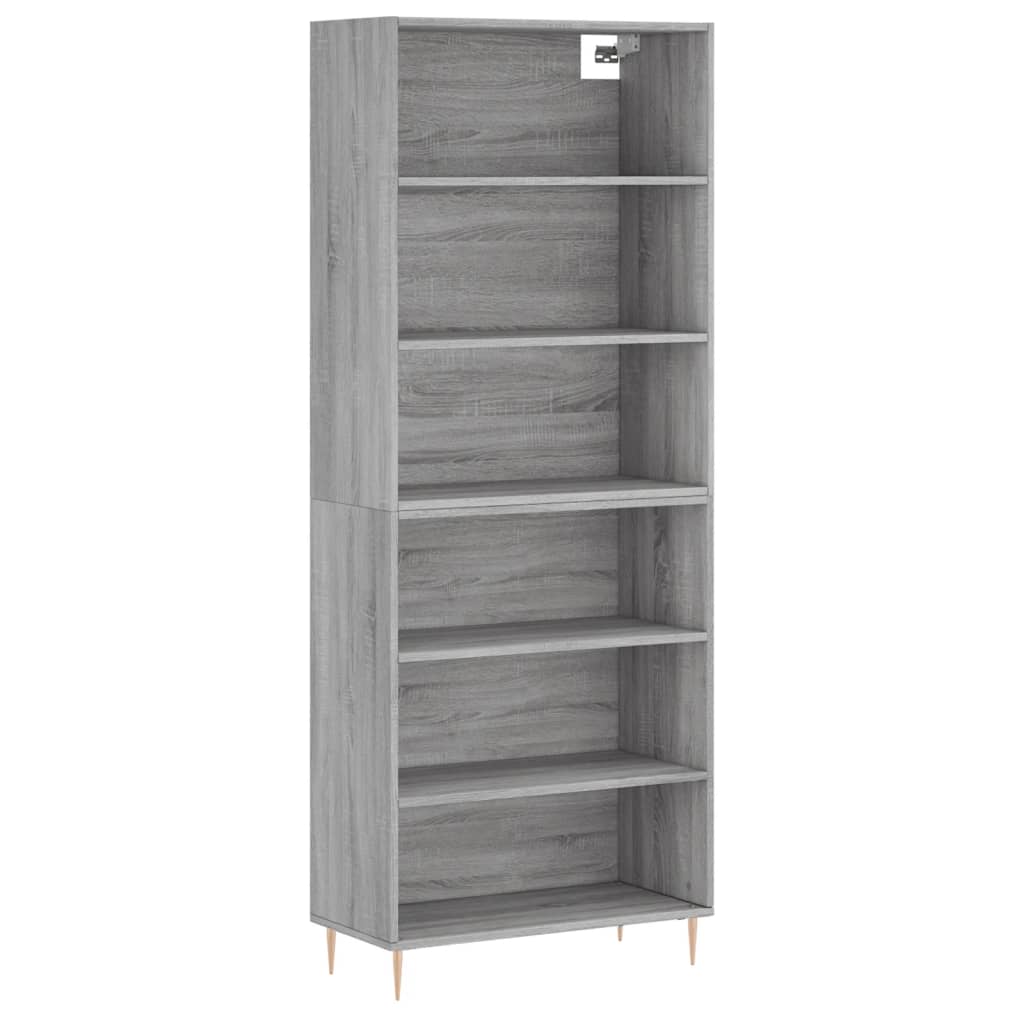 Aparador Alto Madera Ingeniería Gris Hormigón 69,5x32,5x180 Cm_1