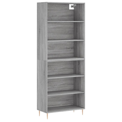 Aparador Alto Madera Ingeniería Gris Hormigón 69,5x32,5x180 Cm_1