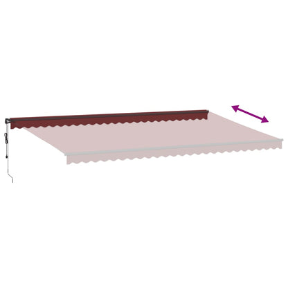 Toldo Retráctil Automático Con Luces Led Burdeos 600x350 Cm_5