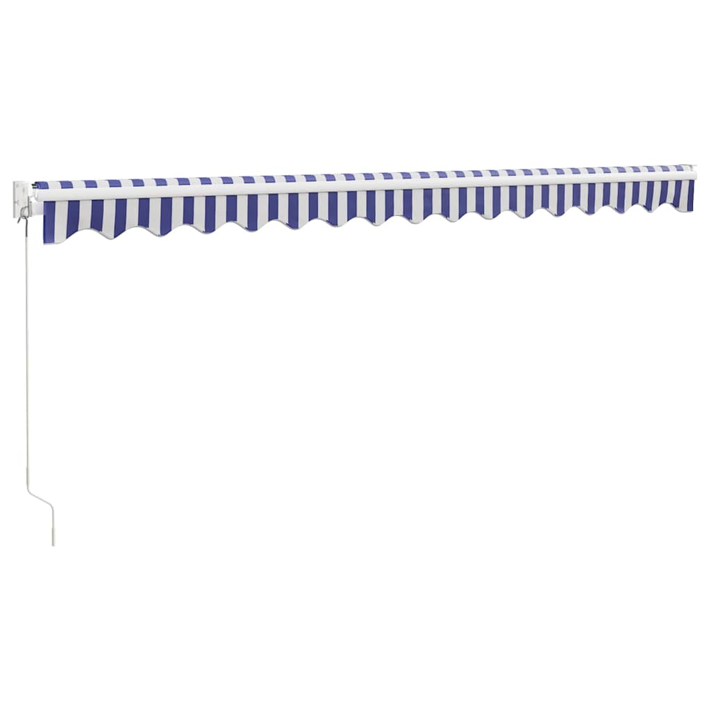 Toldo Retráctil Aluminio Y Tela Azul Y Blanco 4,5x3 M_5