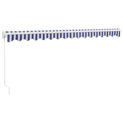 Toldo Retráctil Aluminio Y Tela Azul Y Blanco 4,5x3 M_5