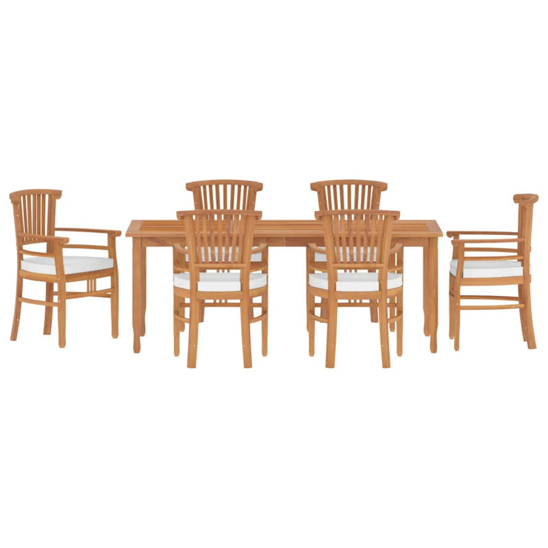 Vidaxl Juego De Comedor De Jardín 7 Piezas Madera Maciza De Teca_0