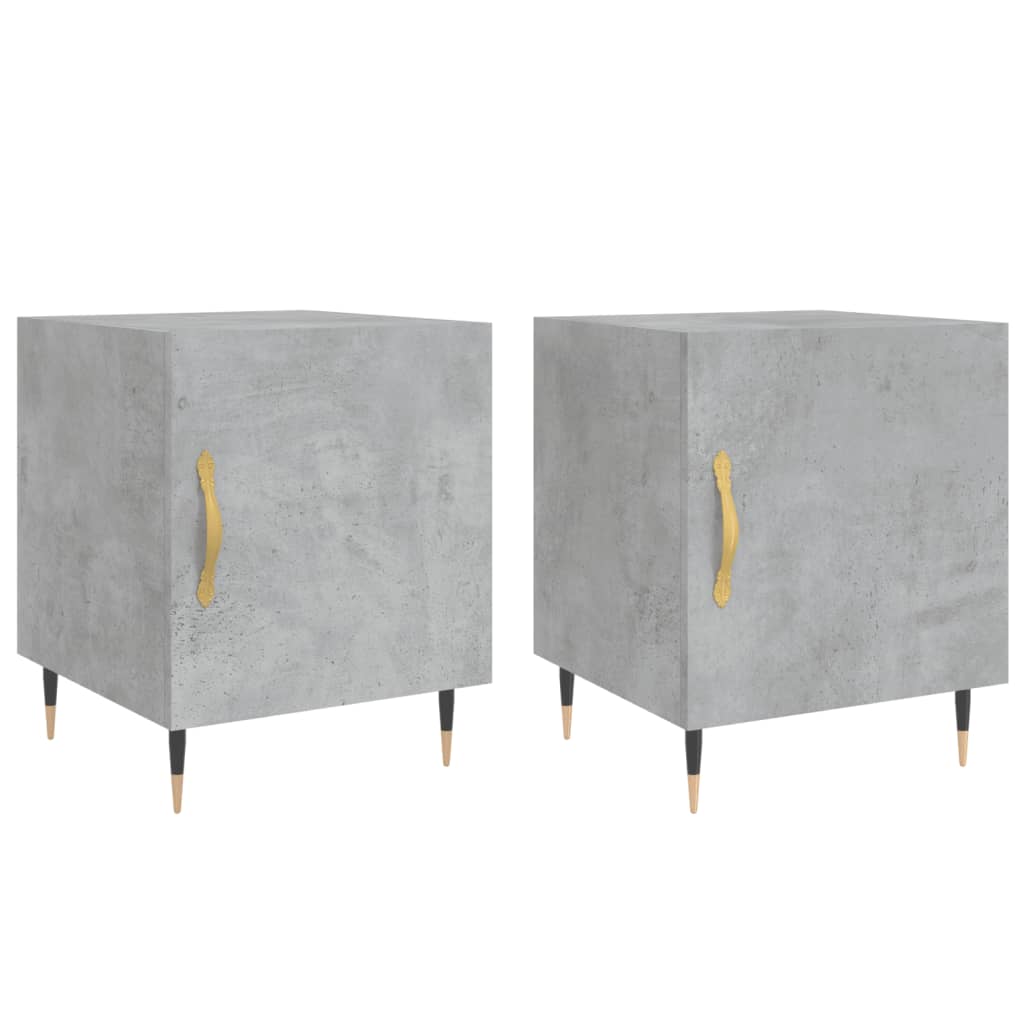 Mesitas Noche 2 Uds Madera Ingeniería Gris Hormigón 40x40x50 Cm_0