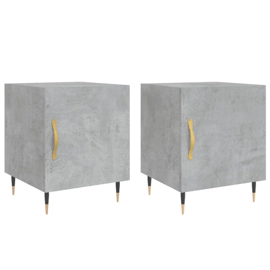 Mesitas Noche 2 Uds Madera Ingeniería Gris Hormigón 40x40x50 Cm_0