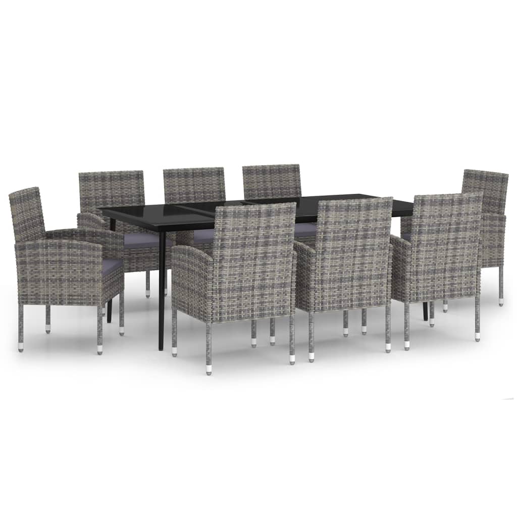 Vidaxl Juego De Comedor De Jardín 9 Piezas Gris Antracita_0