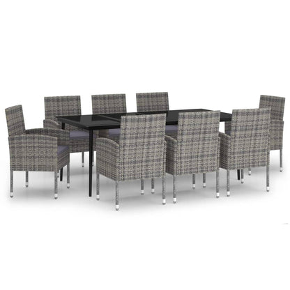 Vidaxl Juego De Comedor De Jardín 9 Piezas Gris Antracita_0