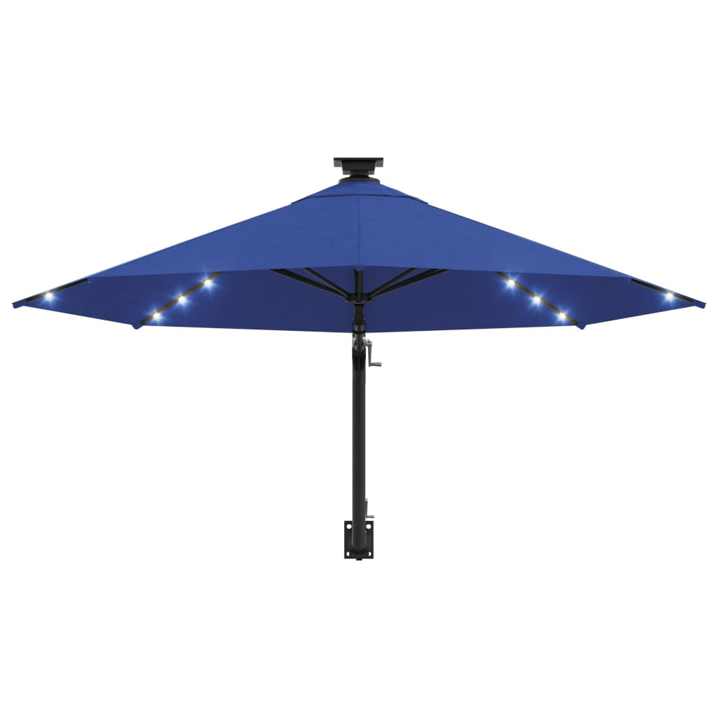 Vidaxl Sombrilla De Jardín De Pared Con Luces Led Azul 300 Cm_3