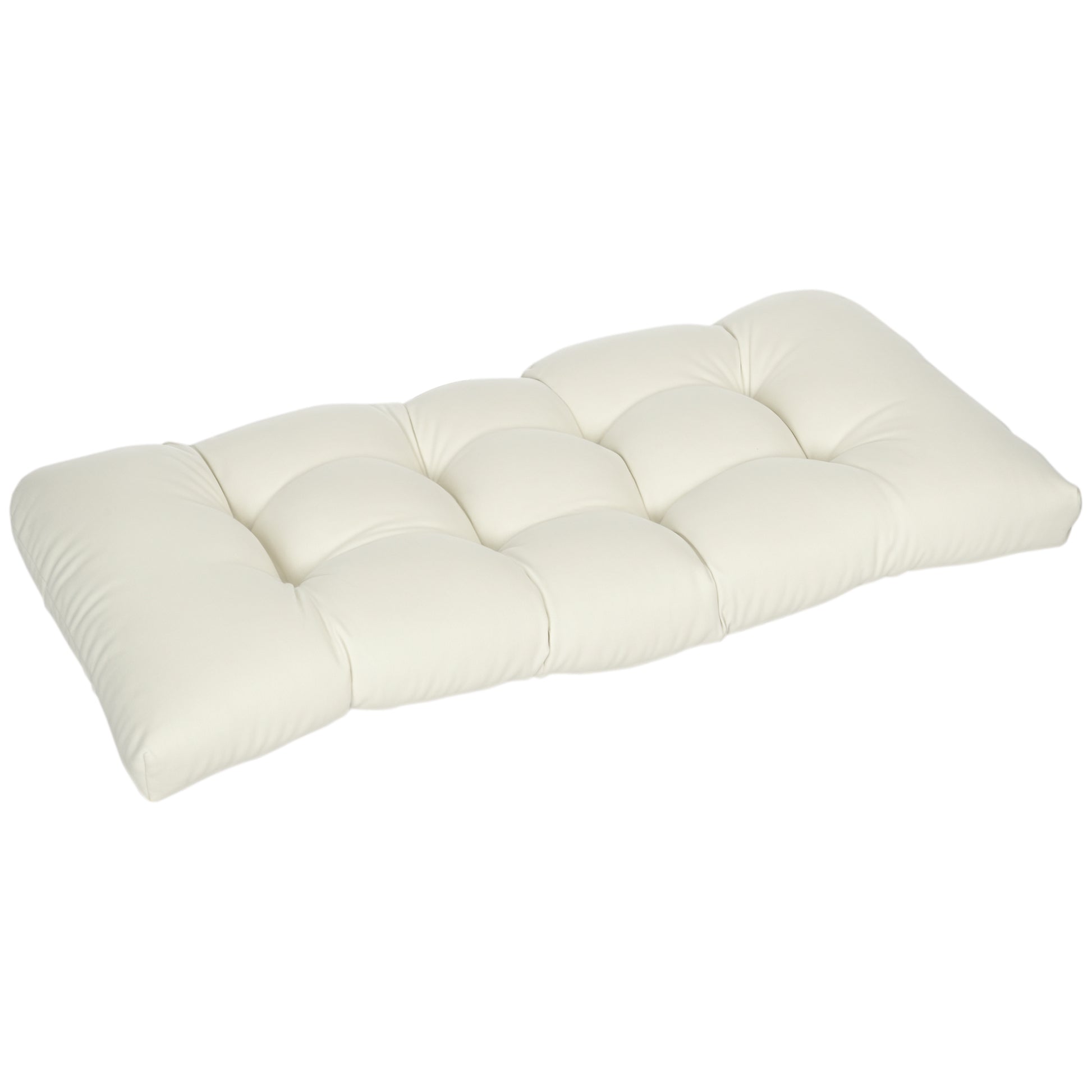 Outsunny Cojín Para Banco 2 Plazas 110x48x8 Cm Para Interiores Exteriores Crema_0