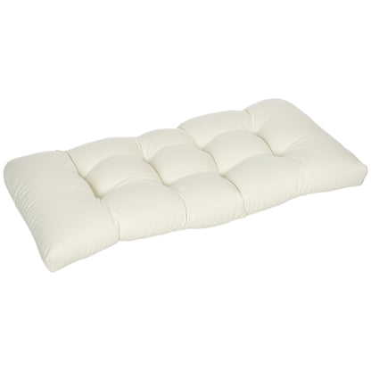 Outsunny Cojín Para Banco 2 Plazas 110x48x8 Cm Para Interiores Exteriores Crema_0