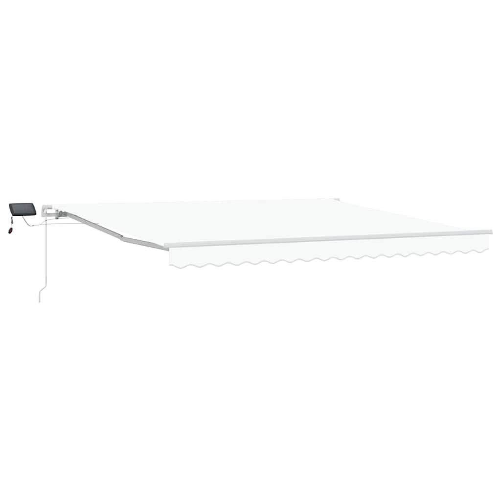 Toldo Retráctil Blanco 400 X 300 Cm Tela Y Aluminio_0