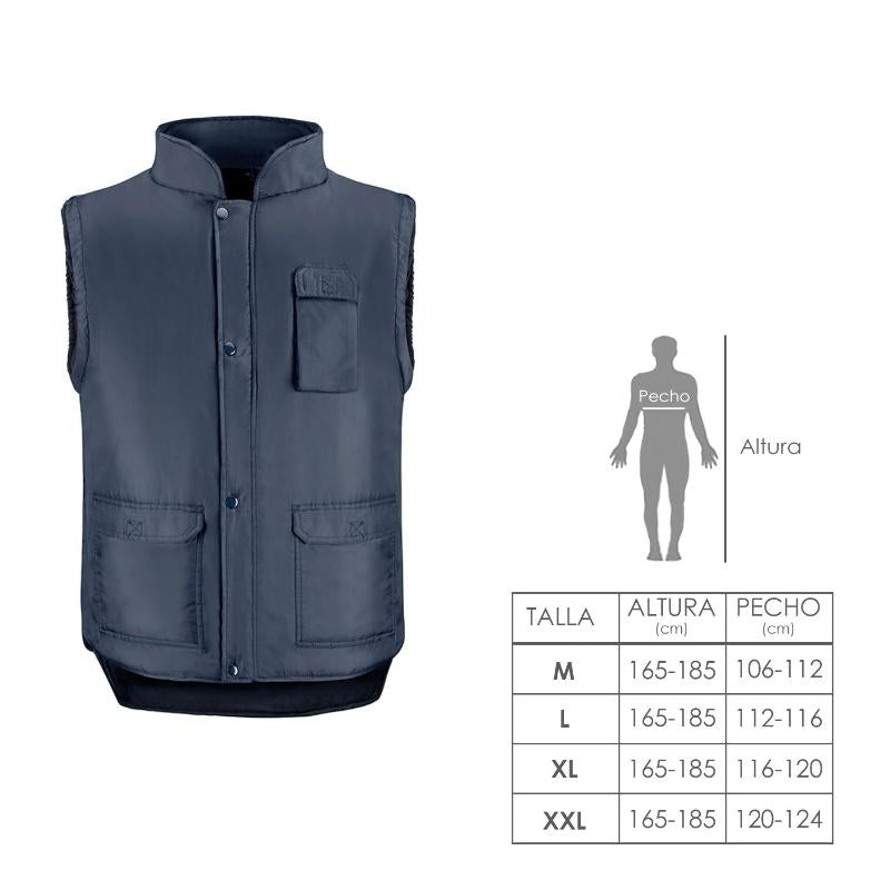 Chaleco Multibolsillos Azul  Xl, Chaleco Poliester Con 3 Bolsillos Esteriores Y Uno Interior, Chaleco Trabajo, Chaleco Laboral