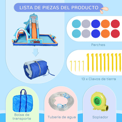 Outsunny Castillo Hinchable Infantil 6 En 1 Con Tobogán 440x350x240 Cm Multi_3