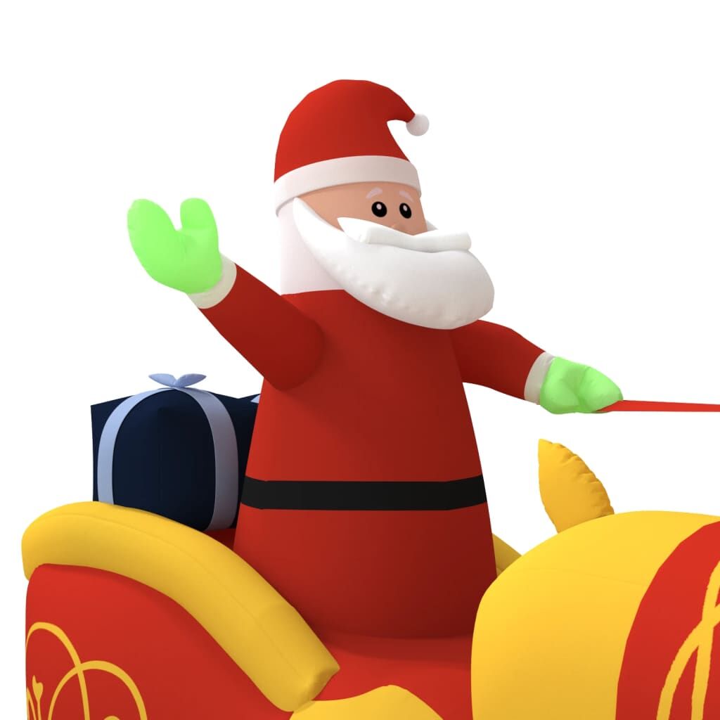 Vidaxl Papá Noel Y Renos De Navidad Inflables Con Led 130 Cm_4