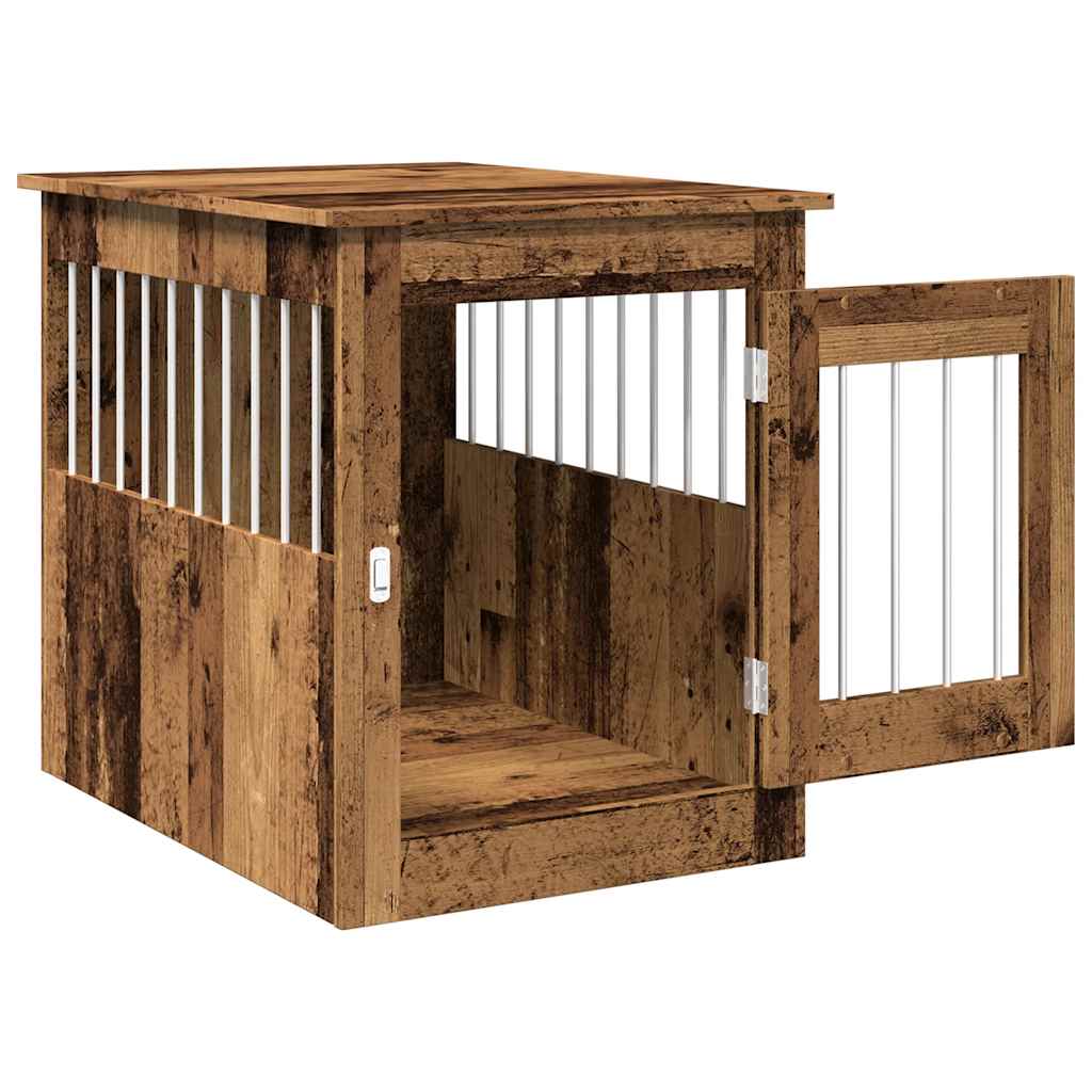 Jaula Para Perros Madera De Ingeniería Madera Vieja 55x75x65 Cm_4