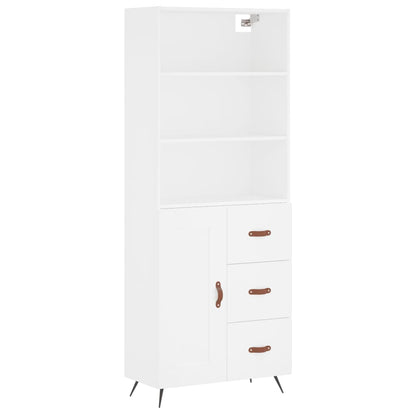 Aparador Alto Madera Contrachapada Blanco 69,5x34x180 Cm_1