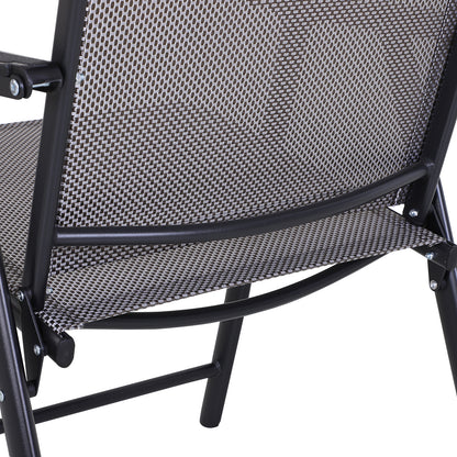Conjunto De 2 Sillas Plegables Outsunny Acero, Texteline Gris Y Negro 58x64x94 Cm_3