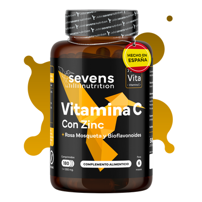 Vitamina C Con Zinc, Bioflavonoides Y Rosa Mosqueta De Sevens Nutrition. Refuerzo Del Sistema Inmunológico