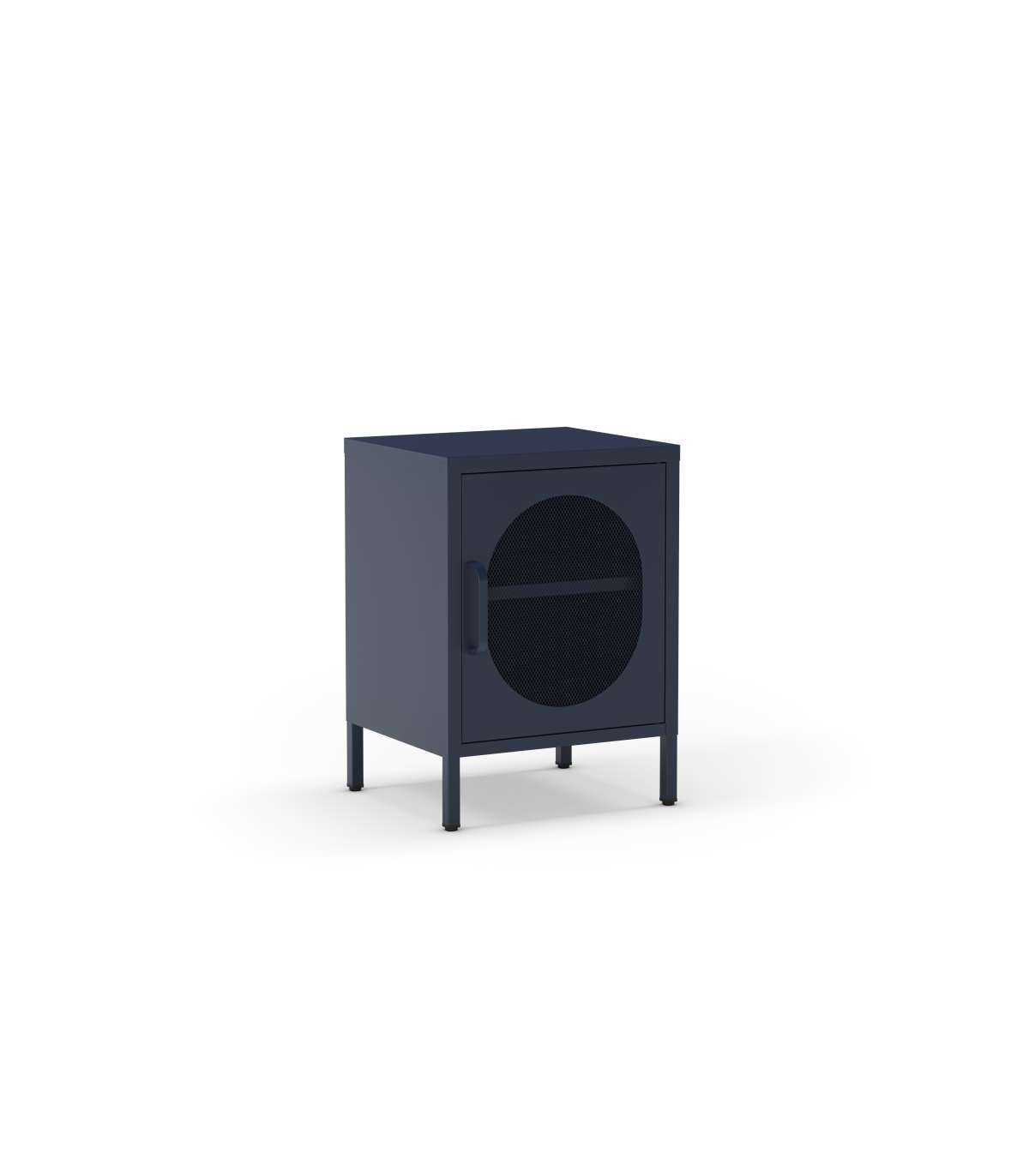 Mesita De Noche Para Dormitorio Dora 1 Puerta Acabado En Metal Azul , 40cm(ancho) 60cm(alt_0