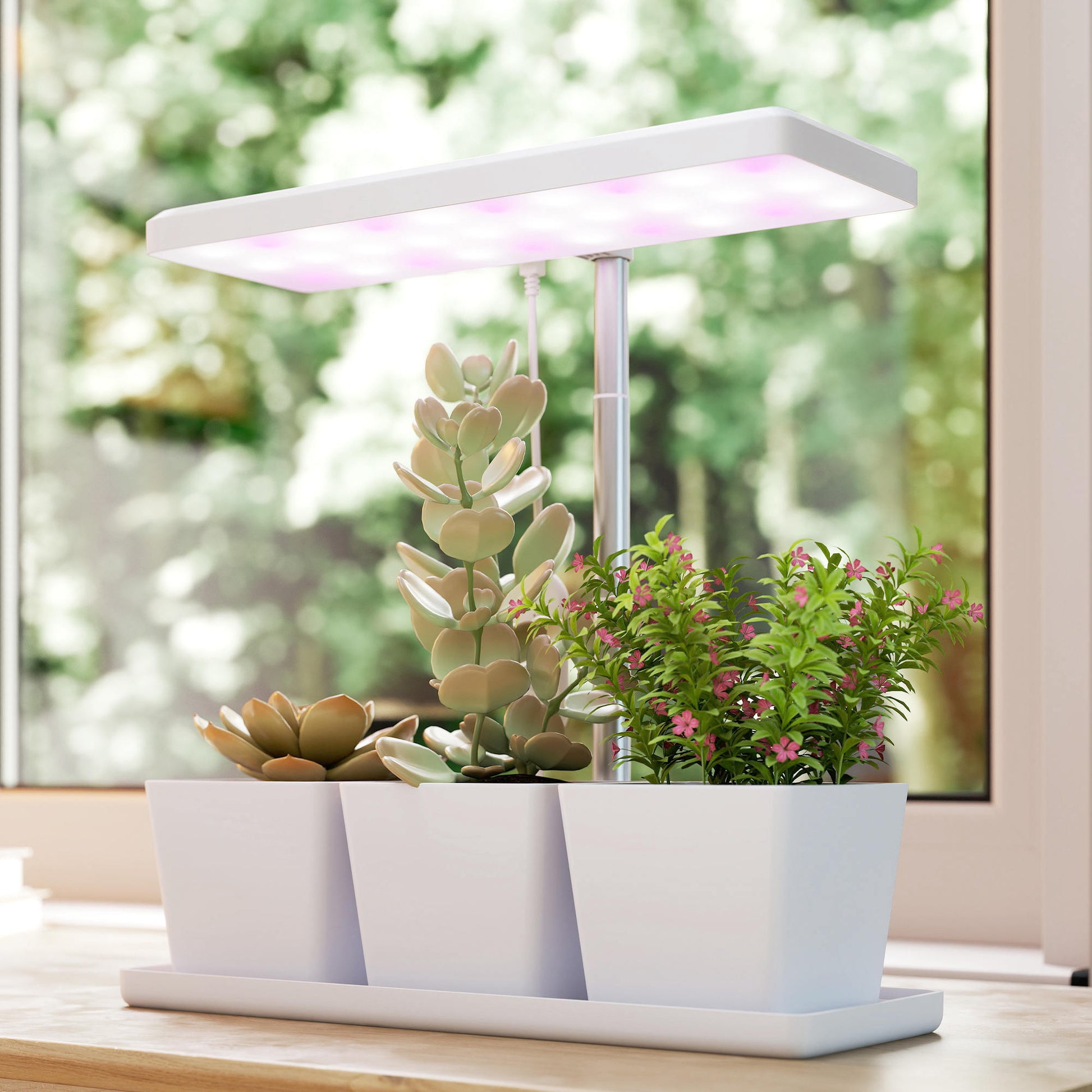 Outsunny Lámpara De Planta 30 Led Con Temporizador Automático Y 5 De Brillo_4