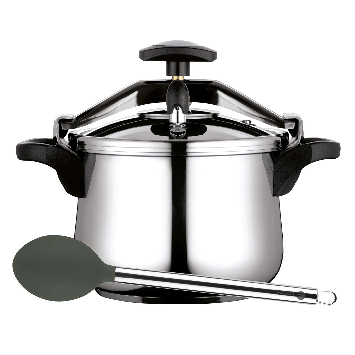 Olla Presión 6 Litros, Inducción, Express, Acero Inox. 18/10 Todas Cocinas, Fondo Termodifusor Fagor Clásica Bombe 6 Plata_0