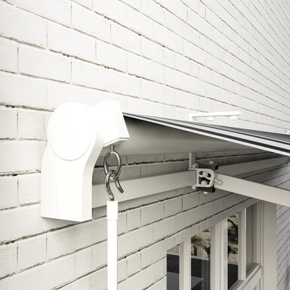 Outsunny Toldo Manual Retráctil 395x245 Cm Ángulo Ajustable Azul Y Blanco_4