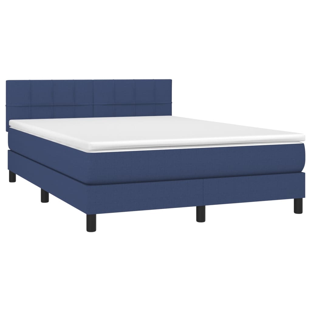 Cama Vica Home Colchón Y Luces Led Tela Azul 140x200 Cm / Vetonek_5