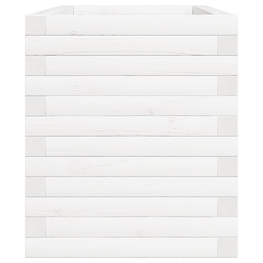 Jardinera De Madera Maciza De Pino Blanca 70x40x46 Cm_5