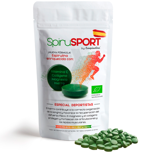 Spirusport Espirulina Ecológica Con Colágeno Marino Y Magnesio Ecospirulina 200 Comprimidos_0