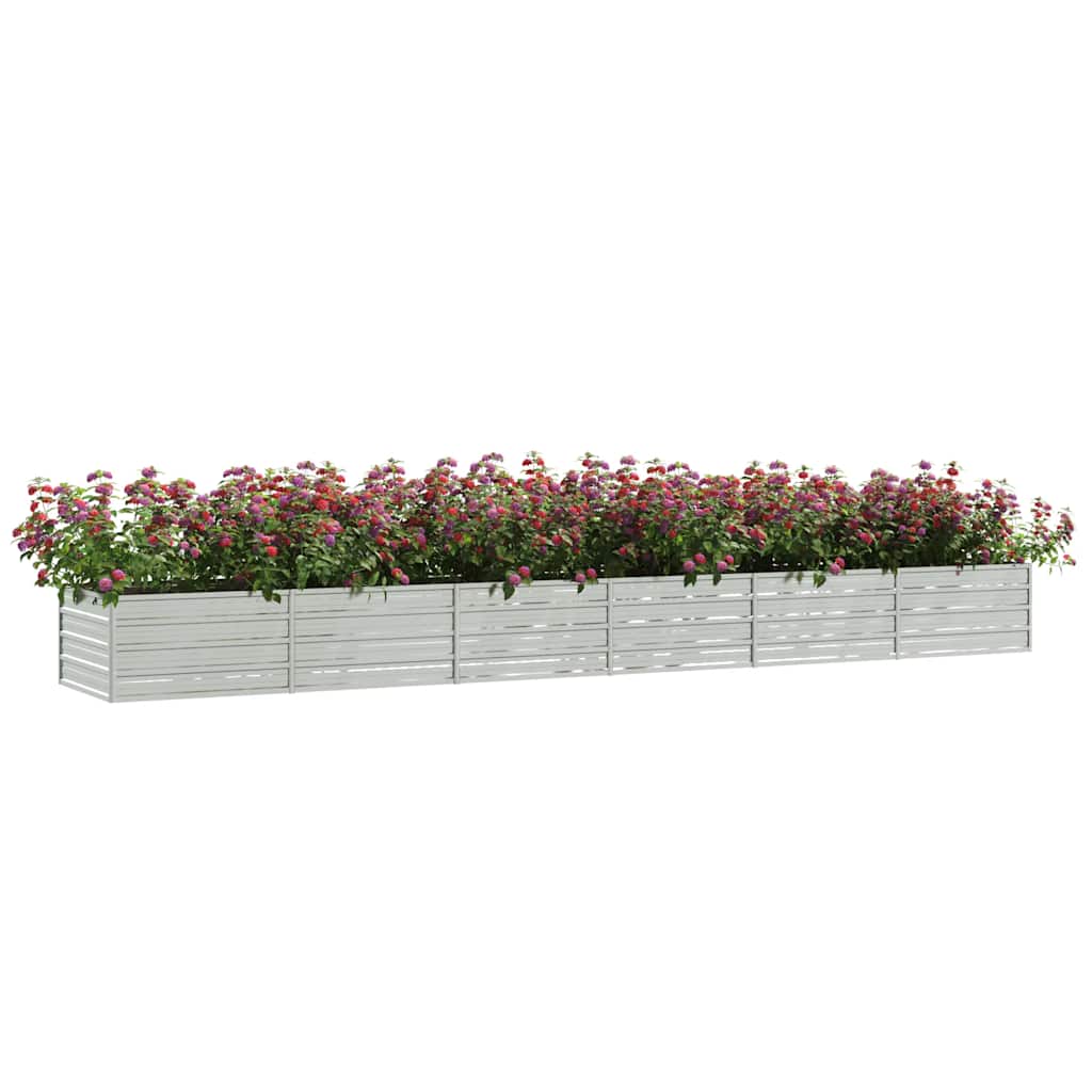 Arriate De Acero Galvanizado Plateado 480x80x45 Cm_2