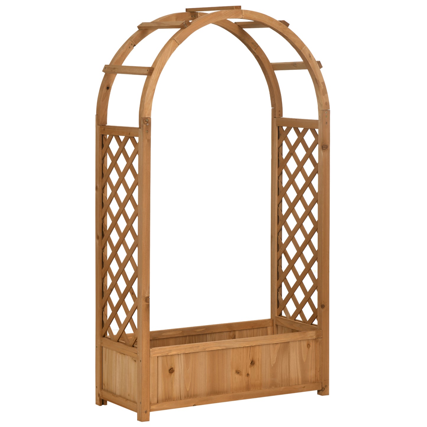 Outsunny Jardinera Enrejado Con Arco Para Trepadoras Cultivos Flores 83x36x152cm_0