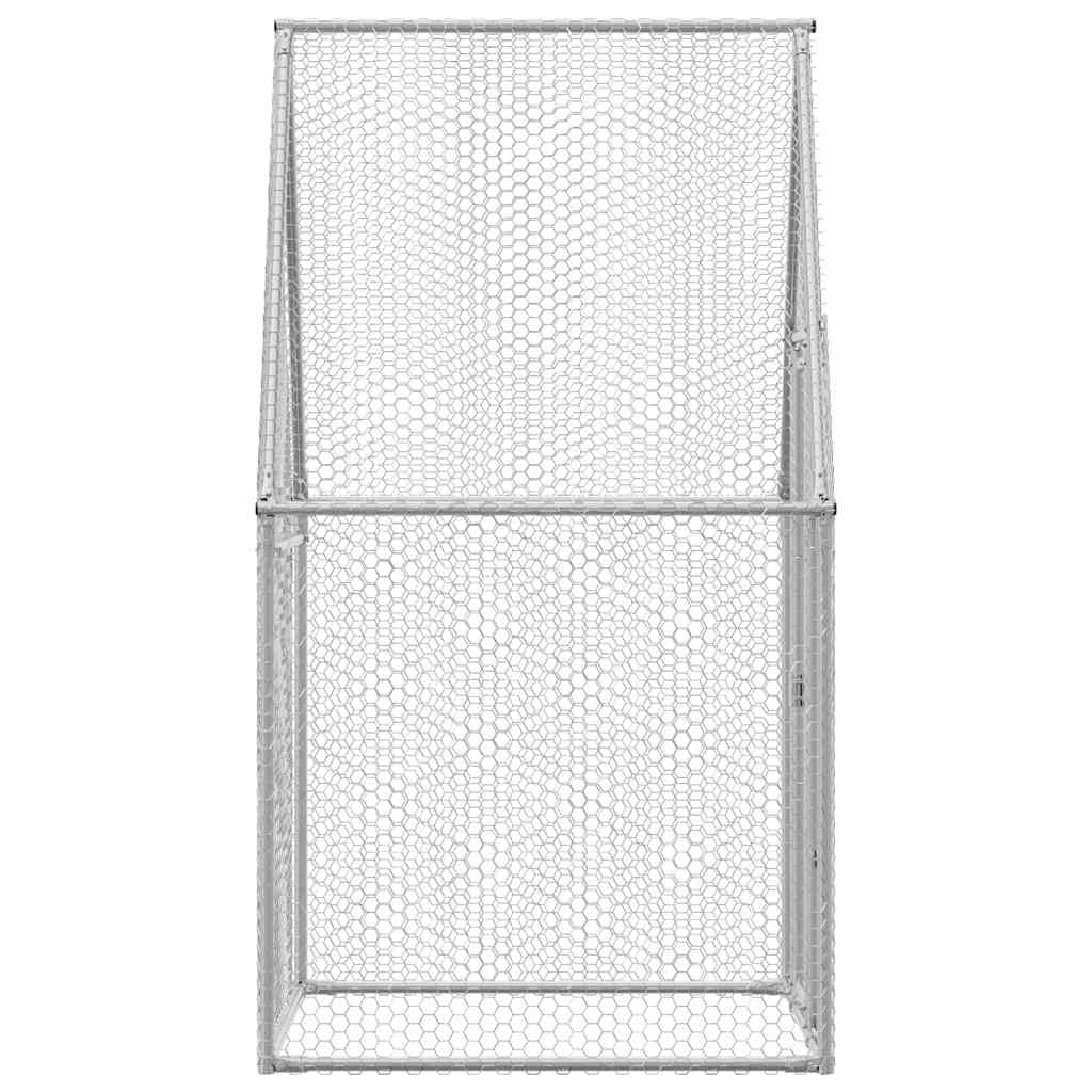 Vidaxl Jaula Para Gallinas Acero Galvanizado Plateado 100x100x190 Cm_4