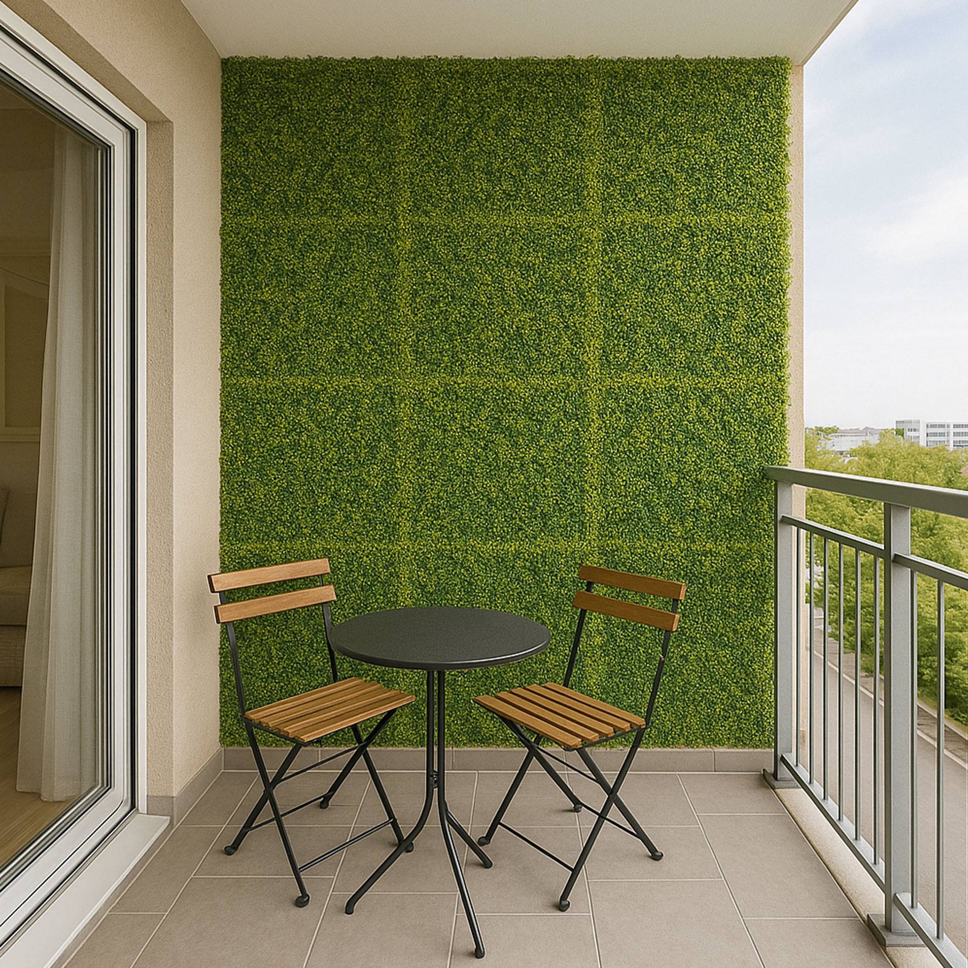 Jardín Vertical Artificial 100x100cm Well Home Hojas Verdes De Estilo Moderno