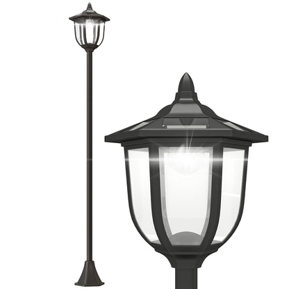 Farola Solar Exterior Outsunny Negro Ø26,5x177 Cm Plástico Abs_0