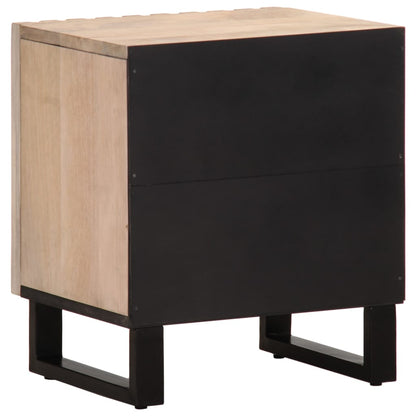 Mesita De Noche Madera Maciza Mango Blanqueado 40x34x46 Cm_3