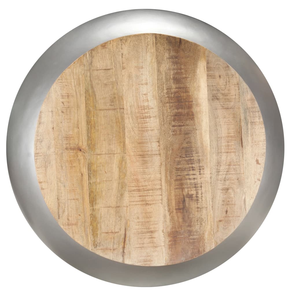 Mesa De Centro De Madera Maciza De Mango Gris 68x68x30 Cm_0