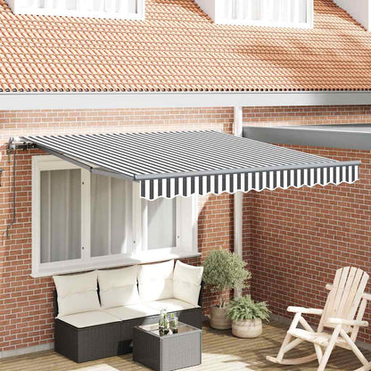Toldo Retráctil Automático Gris Antracita Y Blanco 300x250 Cm_1