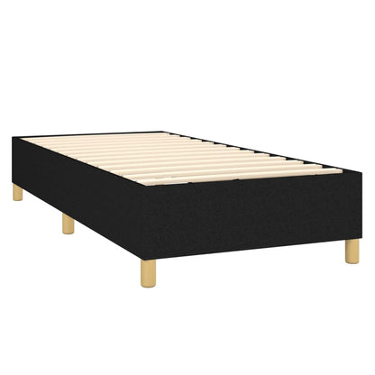 Cama Box Spring Colchón Y Luces Led Tela Negro 80x200 Cm / Vetonek_2