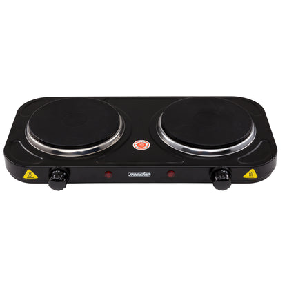 Hornillo Eléctrico Doble, Zonas Cocinado 15,4 Cm, 2 Termostatos Regulación Continua Mesko Ms 6509 Negro_5