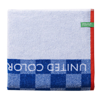 Toalla De Playa De Niño 70x140cm 450gsm 100% Algodón Azul Cuadros Kids_1