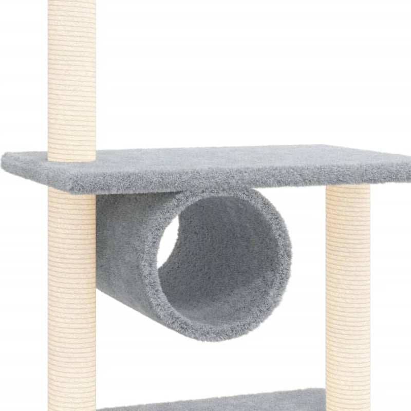 Vidaxl Rascador Para Gatos Con Postes De Sisal Gris Claro 279 Cm_5