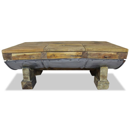 Mesa De Centro Madera Reciclada Mixta 90x50x35 Cm_0