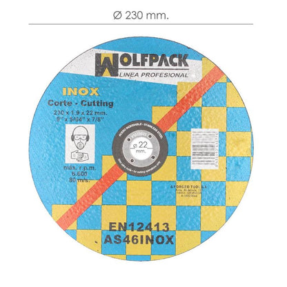 Disco Corte Abrasivo Para Acero Inoxidable 230x1,9x22,2 Mm._2